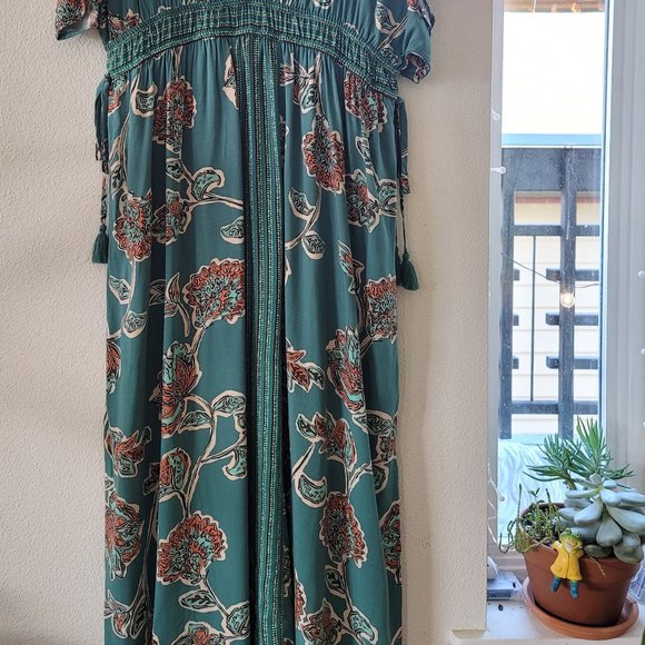 Knox Rose Teal and Red Floral Maxi Dress - Picture 7 of 15